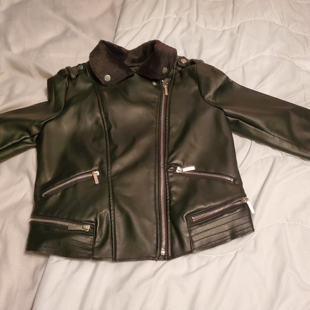 Faux leather biker jacket